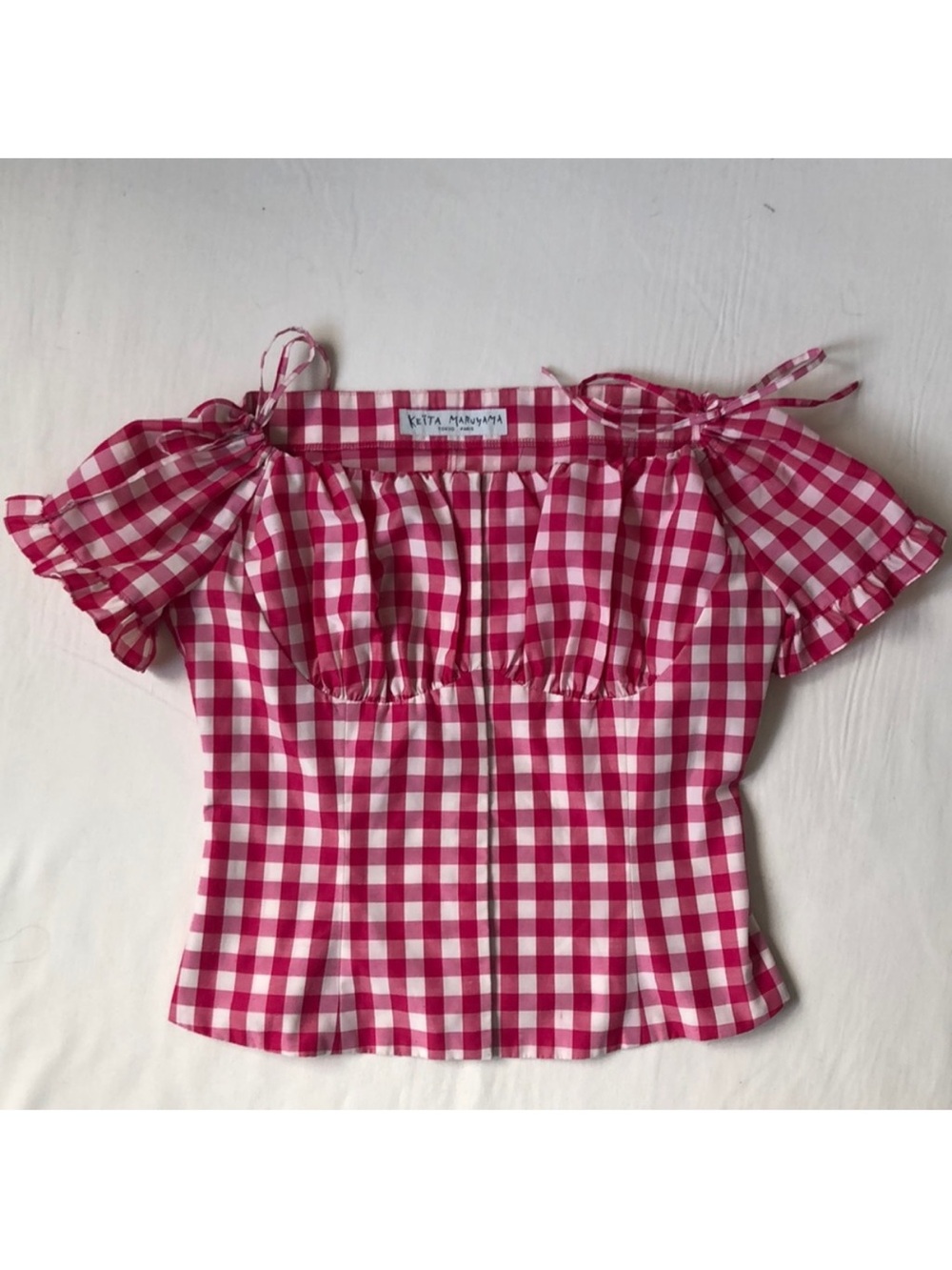 Keita Maruyama Tokyo Paris Checked Milk Maid Top